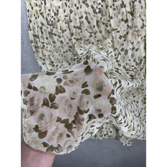 Compagnie Internationale Express Skirt Womens Large Beige Floral Maxi Sheer L - Picture 6 of 9
